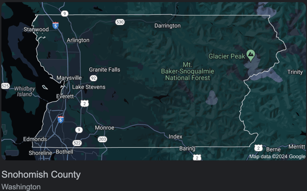 Snohomish County Map with Cities